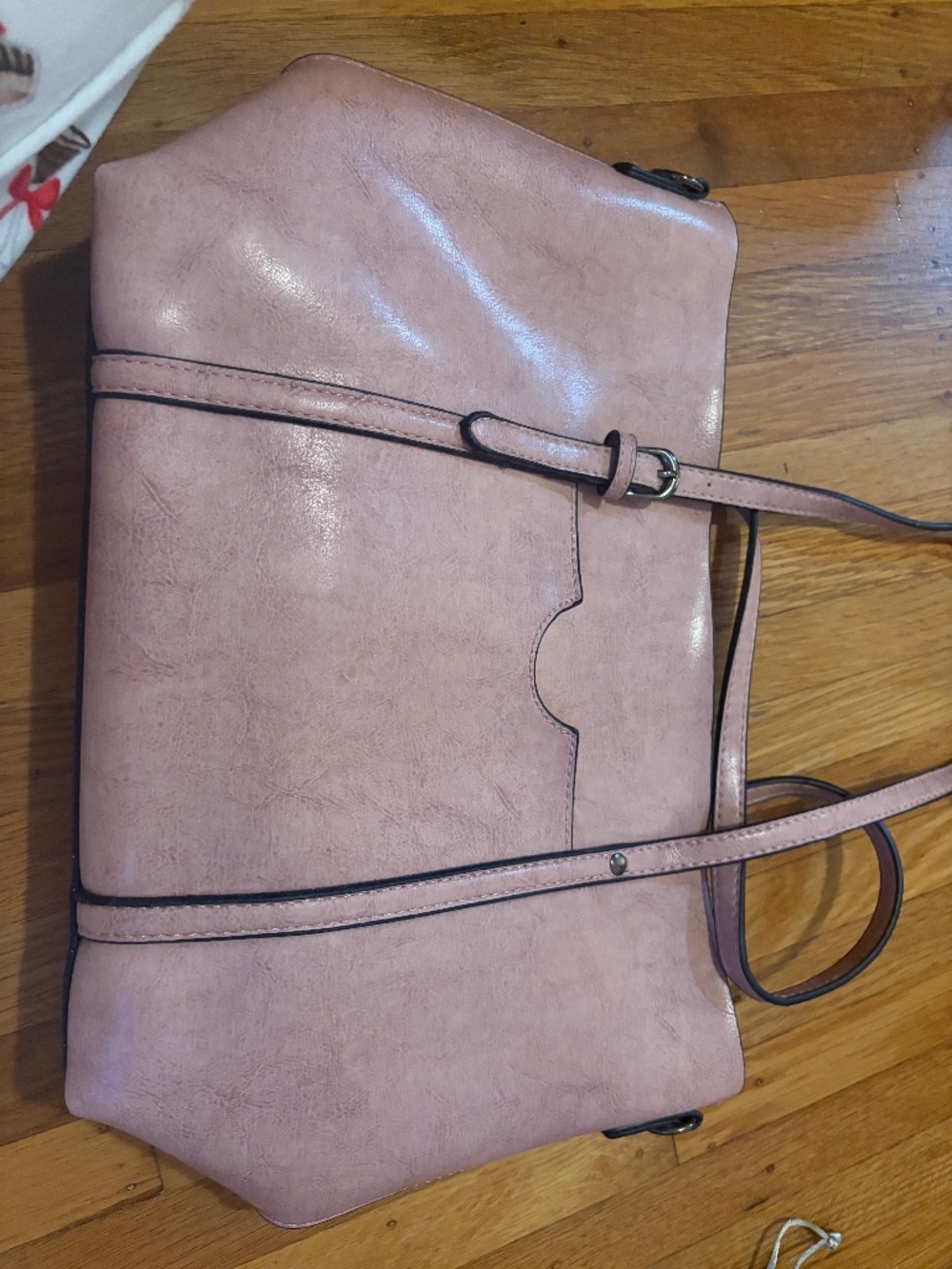Dusty Pink Faux Leather Tote & Crossbody Bag 🌸